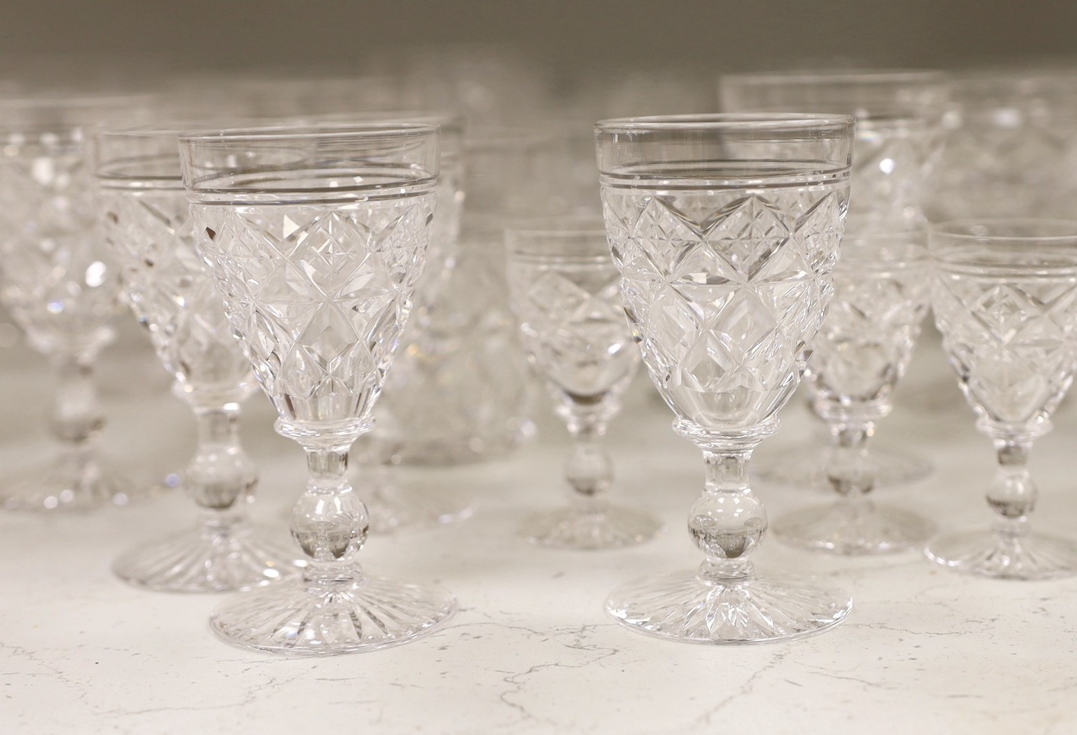 A suite of Stuart drinking glasses